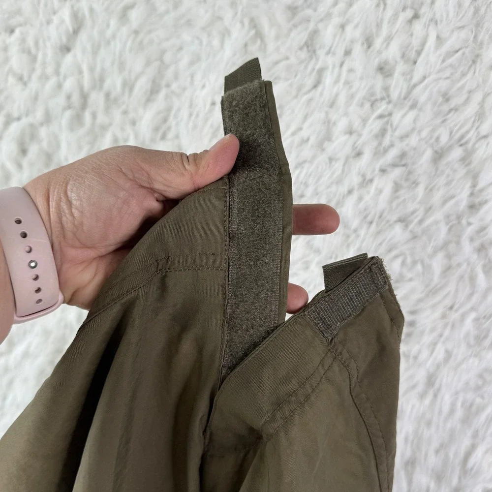 Chazzz Juniors Size 7 Olive Green Nylon Cargo Pants Outdoor Y2K VTG‎ Zip Sides
